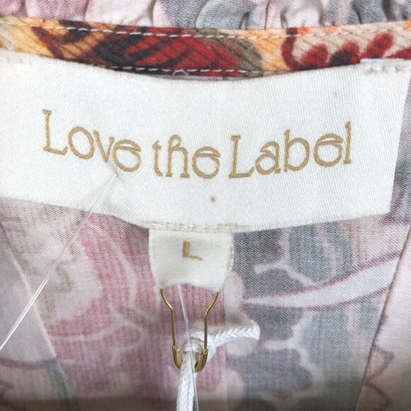 Love of the Label Anthropologie Top L  Orange Tan Fiona Floral Boho Feminine NEW - Picture 6 of 16